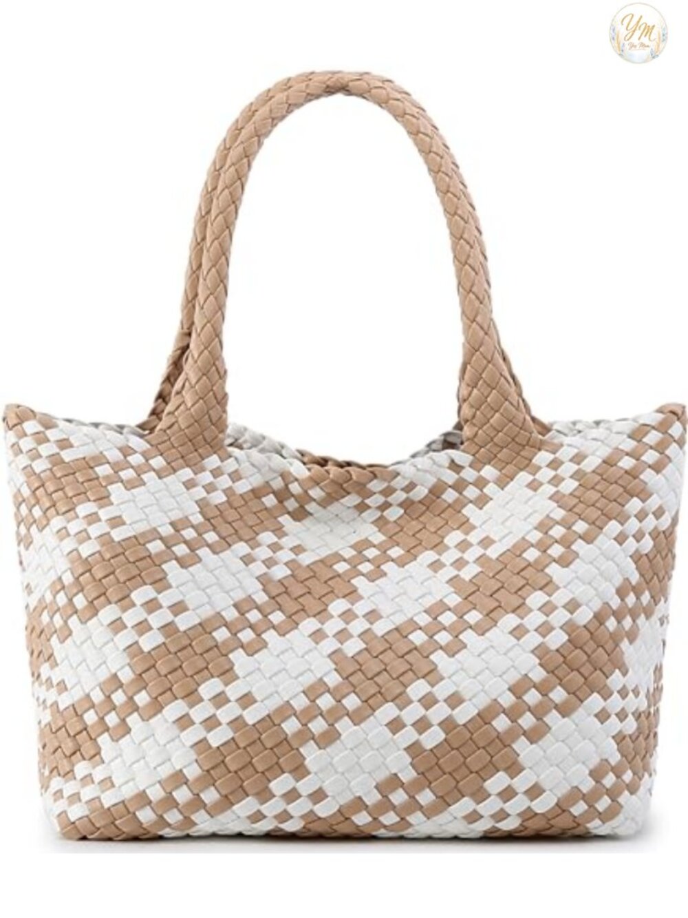 Woven Shoulder Bags for Women, Top Handle Tote Vegan Leather Handbag